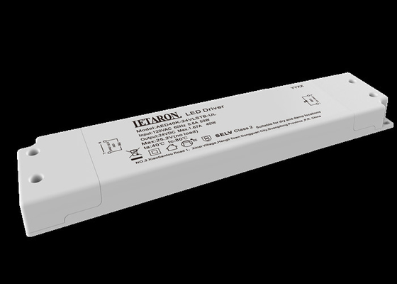 Conducteur mince du triac LED de Dimmable 24V 40W pour la lumière de Cabinet de salle de bains