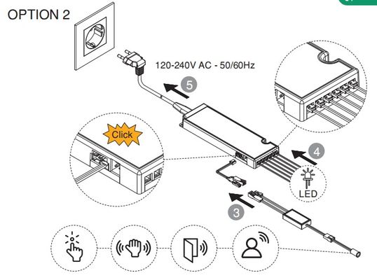 Driver LED d'armoire Global 100-240V, driver LED pour meubles letaron global, CE/ENEC/UKCA/SAA/UL